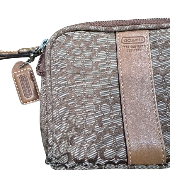 Coach Signature Brown and Tan Cosmetic Bag - Picture 2 of 6
